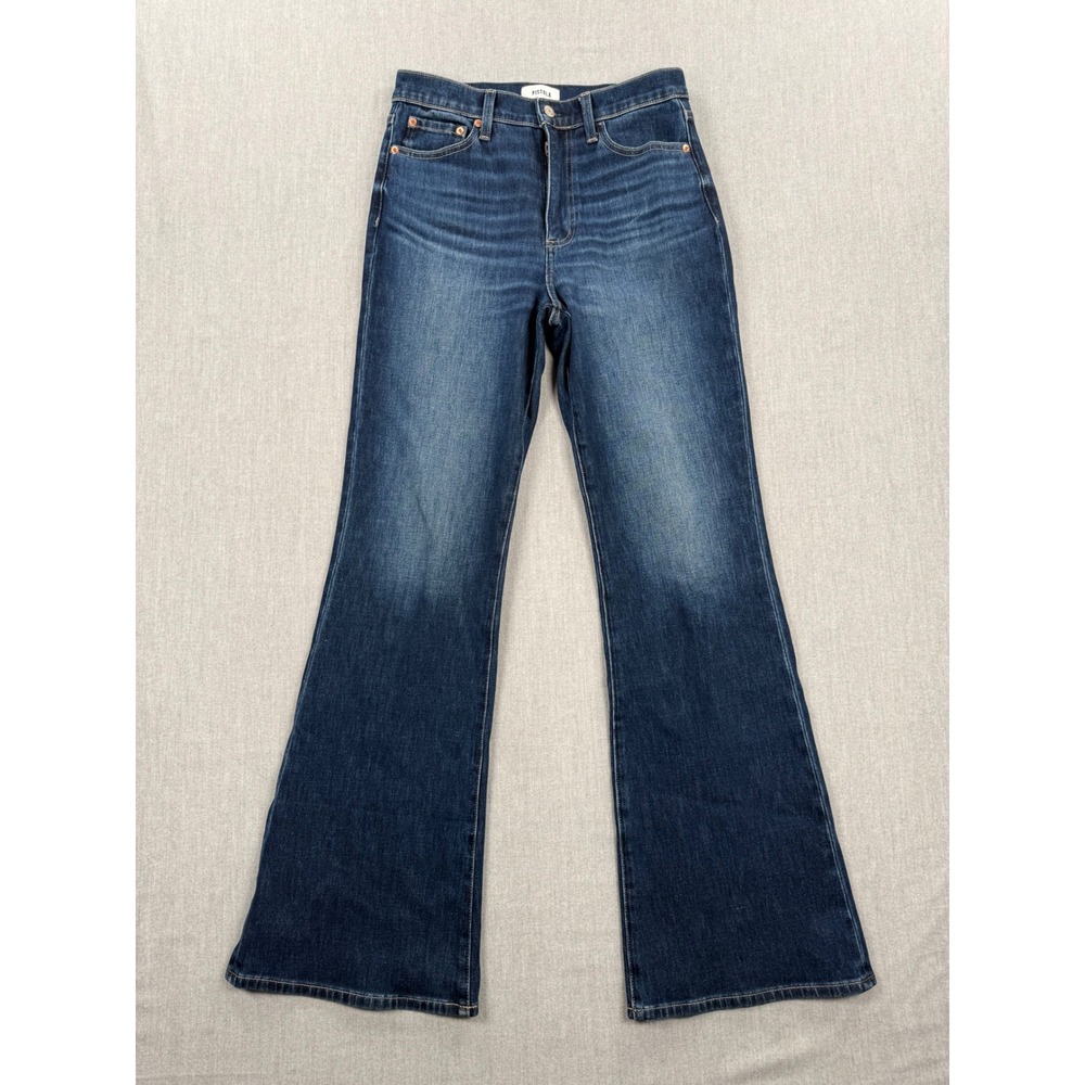 Pistola Womens High Rise Flare Jeans Dark Wash Denim Size 28 P00016214QN
